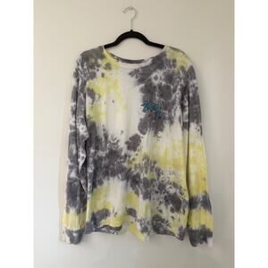 Stussy Mens tie-dye Long Sleeve t-Shirt Sz Large Gray green Skate Street